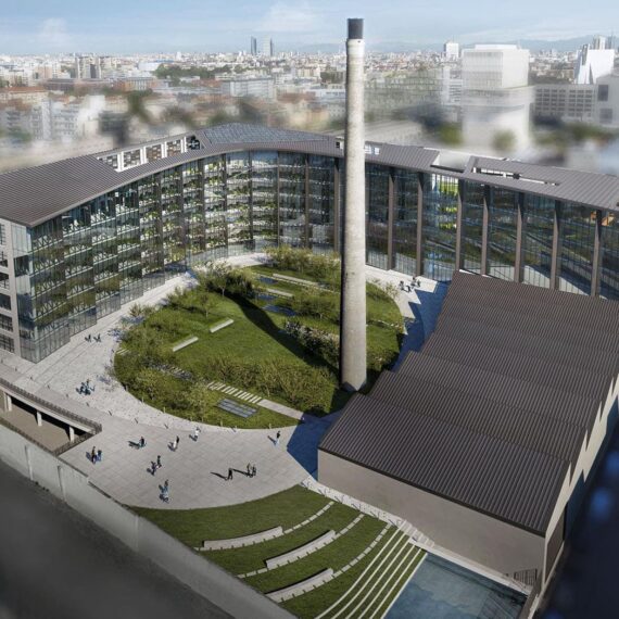 Render grafico e progettuale nuova sede Moncler di Milano